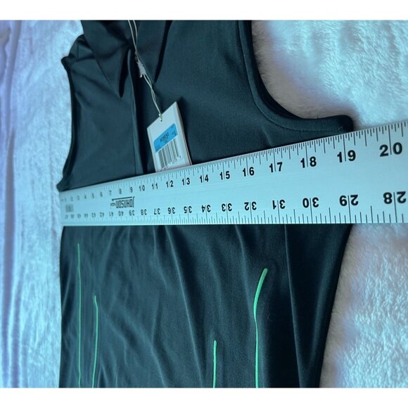 Nike Golf Womens Sleeveless Polo Shirt Medium Black Green Dri-FIT Stretch New - Picture 5 of 9